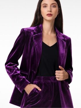 Daring Diva Purple Velvet Blazer Size Medium